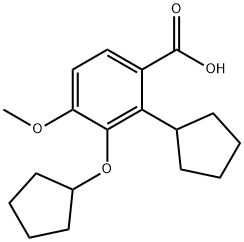 Benzoic acid, 2-cyclopentyl-3-(cyclopentyloxy)-4-methoxy- Structural