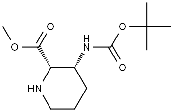 rel-Methyl (2R,3S)-3-((tert-butoxycarbonyl)amino)piperidine-2-carboxylate Structural