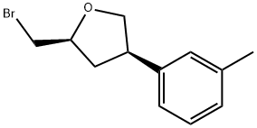 Furan, 2-(bromomethyl)tetrahydro-4-(3-methylphenyl)-, (2S,4R)- Structural