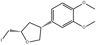Furan, 4-(3,4-dimethoxyphenyl)tetrahydro-2-(iodomethyl)-, (2S,4R)- Structural
