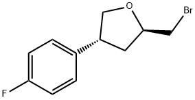 Furan, 2-(bromomethyl)-4-(4-fluorophenyl)tetrahydro-, (2R,4R)- Structural