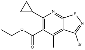 Isothiazolo[5,4-b]pyridine-5-carboxylic acid, 3-bromo-6-cyclopropyl-4-methyl-, ethyl ester Structural