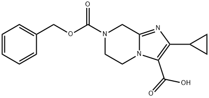 Imidazo[1,2-a]pyrazine-3,7(8H)-dicarboxylic acid, 2-cyclopropyl-5,6-dihydro-, 7-(phenylmethyl) ester Structural