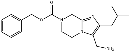 Imidazo[1,2-a]pyrazine-7(8H)-carboxylic acid, 3-(aminomethyl)-5,6-dihydro-2-(2-methylpropyl)-, phenylmethyl ester Structural