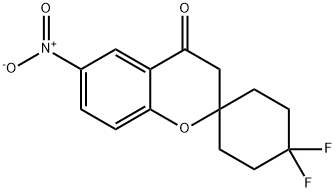 Spiro[2H-1-benzopyran-2,1'-cyclohexan]-4(3H)-one, 4',4'-difluoro-6-nitro- Structural