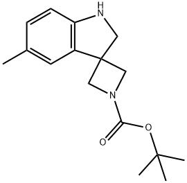 Spiro[azetidine-3,3'-[3H]indole]-1-carboxylic acid, 1',2'-dihydro-5'-methyl-, 1,1-dimethylethyl ester Structural