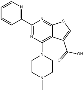 Thieno[2,3-d]pyrimidine-5-carboxylic acid, 4-(4-methyl-1-piperazinyl)-2-(2-pyridinyl)- Structural