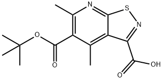 Isothiazolo[5,4-b]pyridine-3,5-dicarboxylic acid, 4,6-dimethyl-, 5-(1,1-dimethylethyl) ester Structural