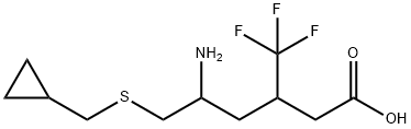 Hexanoic acid, 5-amino-6-[(cyclopropylmethyl)thio]-3-(trifluoromethyl)- Structural