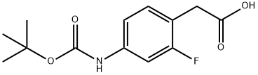 Benzeneacetic acid, 4-[[(1,1-dimethylethoxy)carbonyl]amino]-2-fluoro- Structural