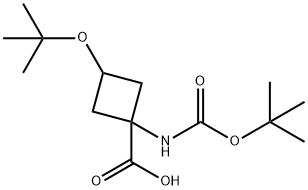 Cyclobutanecarboxylic acid, 3-(1,1-dimethylethoxy)-1-[[(1,1-dimethylethoxy)carbonyl]amino]- Structural