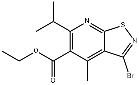 Isothiazolo[5,4-b]pyridine-5-carboxylic acid, 3-bromo-4-methyl-6-(1-methylethyl)-, ethyl ester Structural