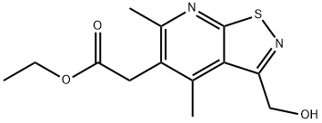 Isothiazolo[5,4-b]pyridine-5-acetic acid, 3-(hydroxymethyl)-4,6-dimethyl-, ethyl ester Structural