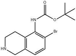 Carbamic acid, N-(6-bromo-1,2,3,4-tetrahydro-5-isoquinolinyl)-, 1,1-dimethylethyl ester Structural