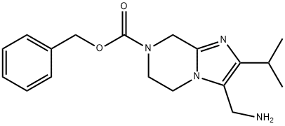 Imidazo[1,2-a]pyrazine-7(8H)-carboxylic acid, 3-(aminomethyl)-5,6-dihydro-2-(1-methylethyl)-, phenylmethyl ester Structural