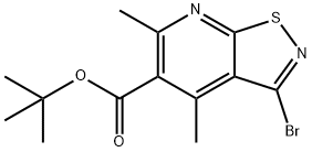 Isothiazolo[5,4-b]pyridine-5-carboxylic acid, 3-bromo-4,6-dimethyl-, 1,1-dimethylethyl ester Structural