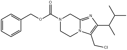 Imidazo[1,2-a]pyrazine-7(8H)-carboxylic acid, 3-(chloromethyl)-2-(1,2-dimethylpropyl)-5,6-dihydro-, phenylmethyl ester Structural
