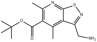 Isothiazolo[5,4-b]pyridine-5-carboxylic acid, 3-(aminomethyl)-4,6-dimethyl-, 1,1-dimethylethyl ester Structural