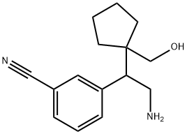 Benzonitrile, 3-[2-amino-1-[1-(hydroxymethyl)cyclopentyl]ethyl]- Structural