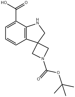 Spiro[azetidine-3,3'-[3H]indole]-1,7'-dicarboxylic acid, 1',2'-dihydro-, 1-(1,1-dimethylethyl) ester Structural