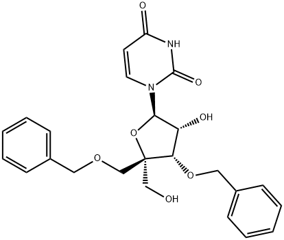 Uridine, 4'-C-(hydroxymethyl)-3',5'-bis-O-(phenylmethyl)- (9CI) Structural