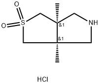 Rac-(3aR,6aS)-3a,6a-dimethyl-hexahydro-1H-2lambda6-thieno[3,4-c]pyrrole-2,2-dione hydrochloride, cis Structural