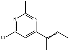 Pyrimidine, 4-chloro-2-methyl-6-(1-methyl-1-propen-1-yl)- Structural