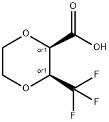 rac-(2R,3S)-3-(trifluoromethyl)-1,4-dioxane-2-carboxylic acid, cis Structural