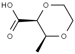rac-(2R,3R)-3-methyl-1,4-dioxane-2-carboxylic acid, cis Structural