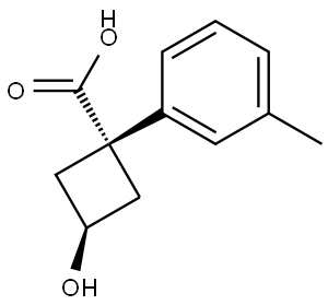Cyclobutanecarboxylic acid, 3-hydroxy-1-(3-methylphenyl)-, trans- Structural