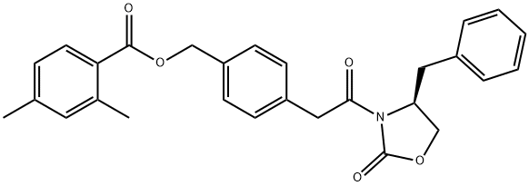 Benzoic acid, 2,4-dimethyl-, [4-[2-oxo-2-[(4S)-2-oxo-4-(phenylmethyl)-3-oxazolidinyl]ethyl]phenyl]methyl ester Structural