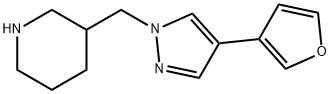 Piperidine, 3-[[4-(3-furanyl)-1H-pyrazol-1-yl]methyl]- Structural