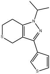 Thiopyrano[4,3-c]pyrazole, 1,4,6,7-tetrahydro-1-(1-methylethyl)-3-(3-thienyl)- Structural