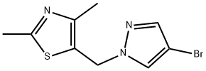 Thiazole, 5-[(4-bromo-1H-pyrazol-1-yl)methyl]-2,4-dimethyl- Structural