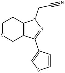 Thiopyrano[4,3-c]pyrazole-1(4H)-acetonitrile, 6,7-dihydro-3-(3-thienyl)- Structural