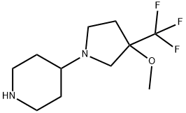 Piperidine, 4-[3-methoxy-3-(trifluoromethyl)-1-pyrrolidinyl]- Structural