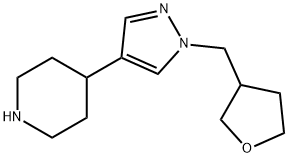 Piperidine, 4-[1-[(tetrahydro-3-furanyl)methyl]-1H-pyrazol-4-yl]- Structural