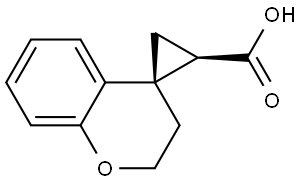 rac-(3'R,4S)-2,3-dihydrospiro[1-benzopyran-4,1'-cyclopropane]-3'-carboxylic acid, trans Structural