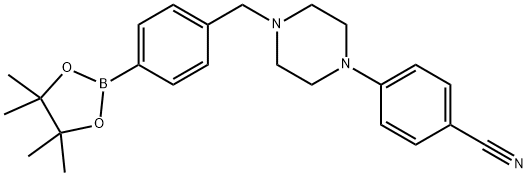 Benzonitrile, 4-[4-[[4-(4,4,5,5-tetramethyl-1,3,2-dioxaborolan-2-yl)phenyl]methyl]-1-piperazinyl]- Structural