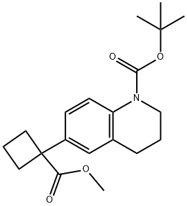 tert-Butyl 6-(1-(methoxycarbonyl)cyclobutyl)-3,4-dihydroquinoline-1(2H)-carboxylate Structural