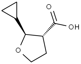 rac-(2R,3S)-2-cyclopropyloxolane-3-carboxylic acid, trans Structural