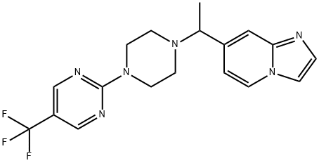 Imidazo[1,2-a]pyridine, 7-[1-[4-[5-(trifluoromethyl)-2-pyrimidinyl]-1-piperazinyl]ethyl]- Structural