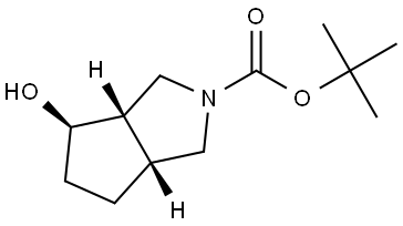 tert-butyl (3aS,4R,6aR)-4-hydroxyhexahydrocyclopenta[c]pyrrole-2(1H)-carboxylate Structural