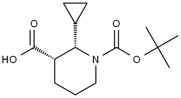 rac-(2R,3R)-1-[(tert-butoxy)carbonyl]-2-cyclopropylpiperidine-3-carboxylic acid, cis Structural