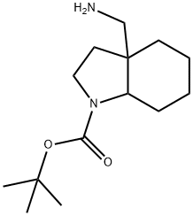tert-butyl 3a-(aminomethyl)-octahydro-1H-indole-1-carboxylate Structural