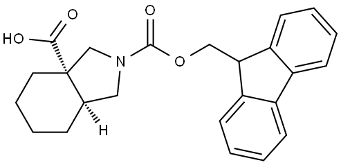 rac-(3aR,7aR)-2-{[(9H-fluoren-9-yl)methoxy]carbonyl}-octahydro-1H-isoindole-3a-carboxylic acid Structural