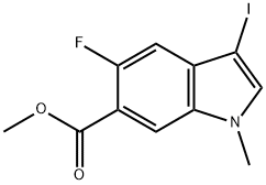 H-Indole-6-carboxylic acid, 5-fluoro-3-iodo-1-methyl-, methyl ester Structural