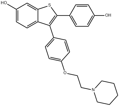 Benzo[b]thiophene-6-ol, 2-(4-hydroxyphenyl)-3-[4-[2-(1-piperidinyl)ethoxy]phenyl]- Structural
