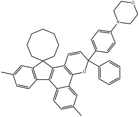 Morpholine, 4-[4-(6,11-dimethyl-3-phenylspiro[benzo[3,4]fluoreno[2,1-b]pyran-13(3H),1'-cyclooctan]-3-yl)phenyl]- Structural