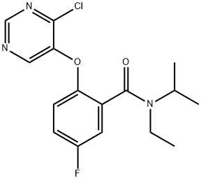 Benzamide, 2-[(4-chloro-5-pyrimidinyl)oxy]-N-ethyl-5-fluoro-N-(1-methylethyl)- Structural